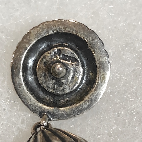 CAROLYN POLLACK Sterling Silver Tigers Eye Red Garnet Drop Dangle Earrings - Picture 7 of 10